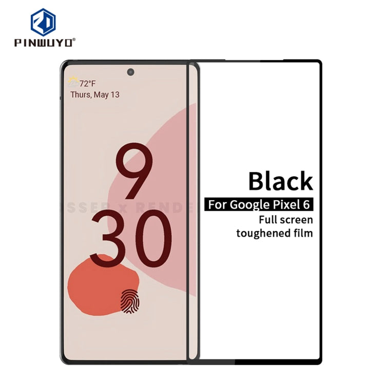 For Google Pixel 6 PINWUYO 9H 2.5D Full Screen Tempered Glass Film(Black) - Google Tempered Glass by PINWUYO | Online Shopping UK | buy2fix