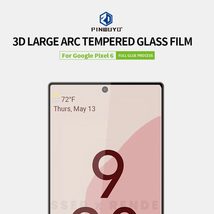 For Google Pixel 6 PINWUYO 9H 3D Curved Full Screen Explosion-proof Tempered Glass Film(Black) - Google Tempered Glass by PINWUYO | Online Shopping UK | buy2fix