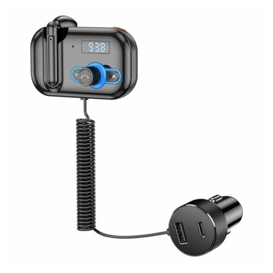 T2 FM Transmitter Hands-free Headphone Kit Headphone MP3 Player Private Call USB PD Quick Charge Audio Receiver - Bluetooth Car Kits by buy2fix | Online Shopping UK | buy2fix