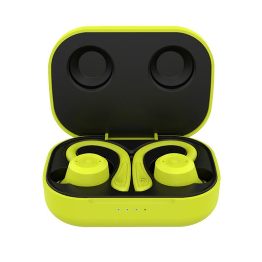 T20 TWS Bluetooth Hooks Wireless Sports Headphones with Charging Box IPX6 Waterproof Noise-cancelling Earphones(Green) - Bluetooth Earphone by buy2fix | Online Shopping UK | buy2fix