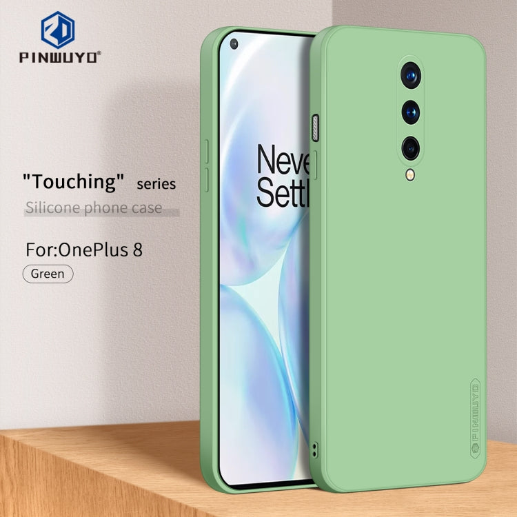 For OnePlus 8 PINWUYO Touching Series Liquid Silicone TPU Shockproof Case(Green) - OnePlus Cases by PINWUYO | Online Shopping UK | buy2fix