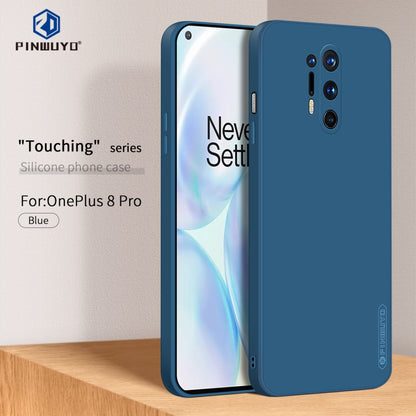 For OnePlus 8 Pro PINWUYO Touching Series Liquid Silicone TPU Shockproof Case(Blue) - OnePlus Cases by PINWUYO | Online Shopping UK | buy2fix