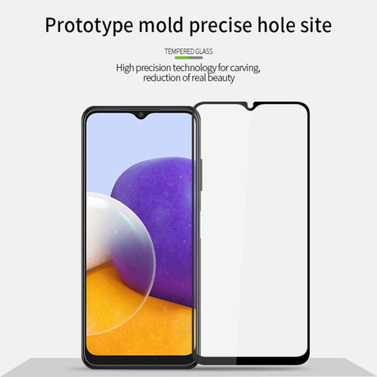 For Samsung Galaxy A22 5G PINWUYO 9H 2.5D Full Screen Tempered Glass Film(Black) - Galaxy Tempered Glass by PINWUYO | Online Shopping UK | buy2fix