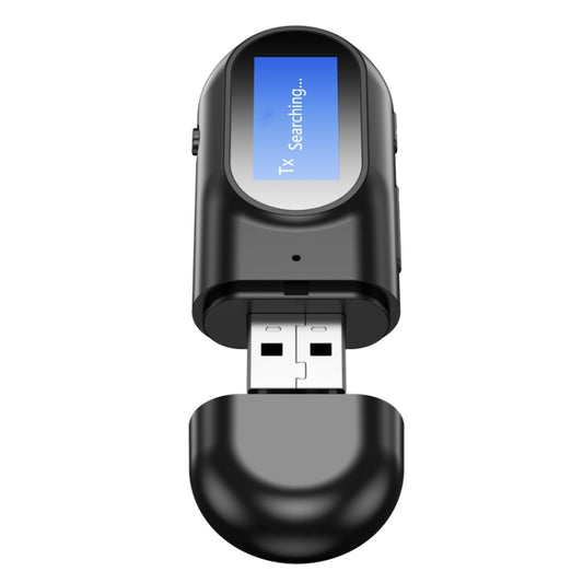 T17 USB Bluetooth 5.0 Receiver Transmitter 2 in 1 Audio Adapter with LCD Display for PC TV Car 3.5mm AUX - Audio Receiver Transmitter by buy2fix | Online Shopping UK | buy2fix
