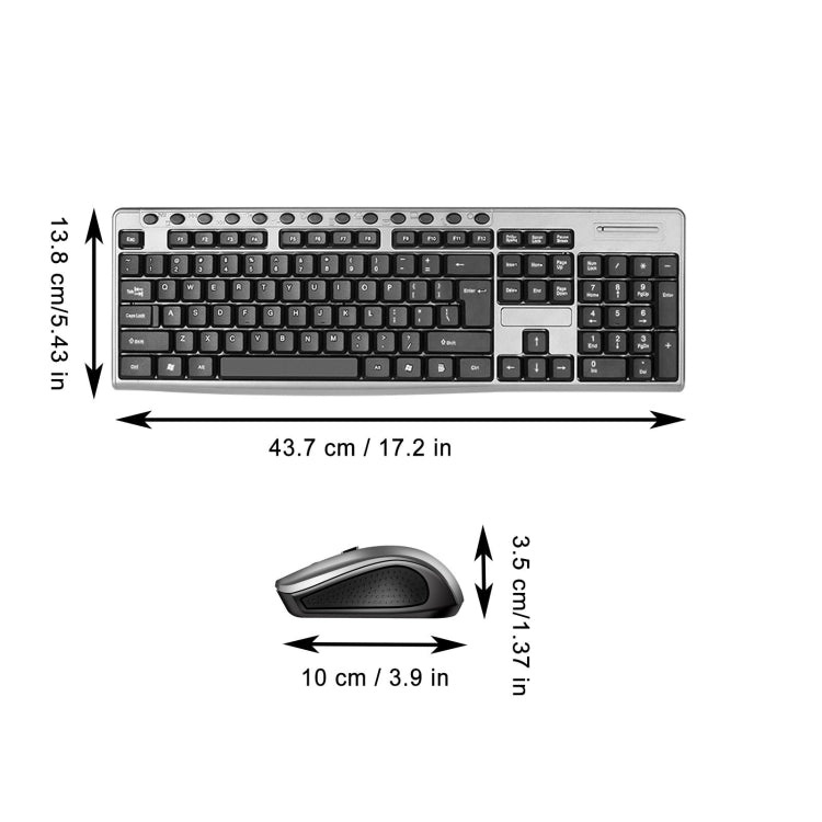 KB6600 104 Keys 2.4G Wireless Keyboard and Mouse Set by buy2fix