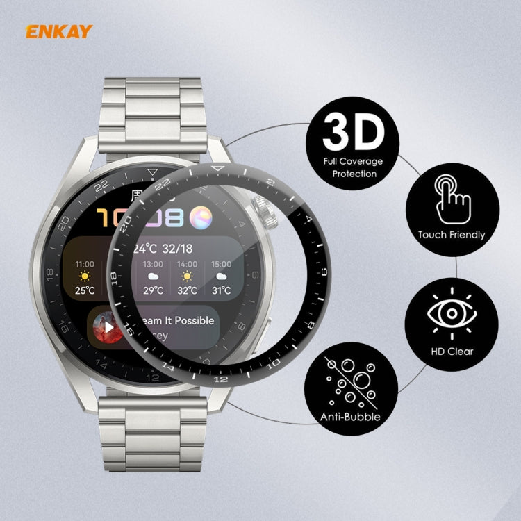 10 PCS For Huawei WATCH 3 Pro 48mm ENKAY Hat-Prince 3D Full Coverage Soft PC Edge + PMMA HD Screen Protector Film - Screen Protector by ENKAY | Online Shopping UK | buy2fix