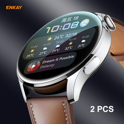 2 PCS For Huawei WATCH 3 46mm ENKAY Hat-Prince 3D Full Coverage Soft PC Edge + PMMA HD Screen Protector Film - Screen Protector by ENKAY | Online Shopping UK | buy2fix