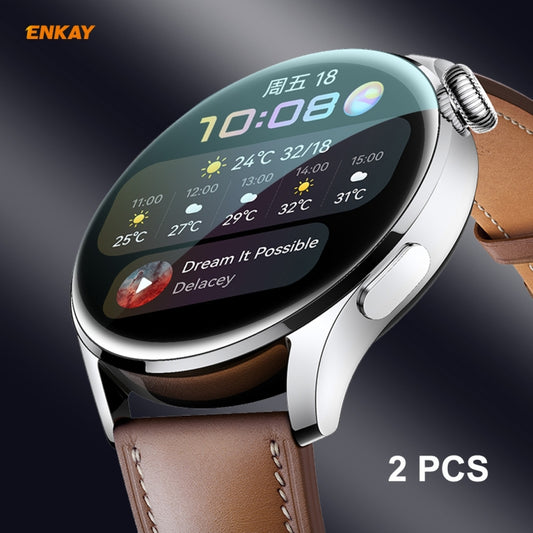 2 PCS For Huawei WATCH 3 46mm ENKAY Hat-Prince 3D Full Coverage Soft PC Edge + PMMA HD Screen Protector Film - Screen Protector by ENKAY | Online Shopping UK | buy2fix