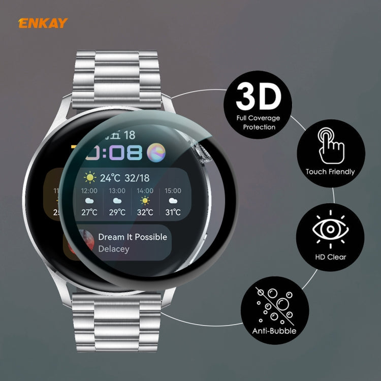 2 PCS For Huawei WATCH 3 46mm ENKAY Hat-Prince 3D Full Coverage Soft PC Edge + PMMA HD Screen Protector Film - Screen Protector by ENKAY | Online Shopping UK | buy2fix