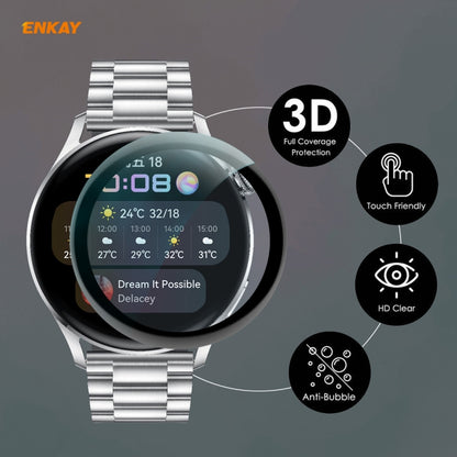 2 PCS For Huawei WATCH 3 46mm ENKAY Hat-Prince 3D Full Coverage Soft PC Edge + PMMA HD Screen Protector Film - Screen Protector by ENKAY | Online Shopping UK | buy2fix
