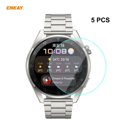 5 PCS For Huawei WATCH 3 Pro 48mm ENKAY Hat-Prince 0.2mm 9H 2.15D Curved Edge Tempered Glass Screen Protector Watch Film - Screen Protector by ENKAY | Online Shopping UK | buy2fix