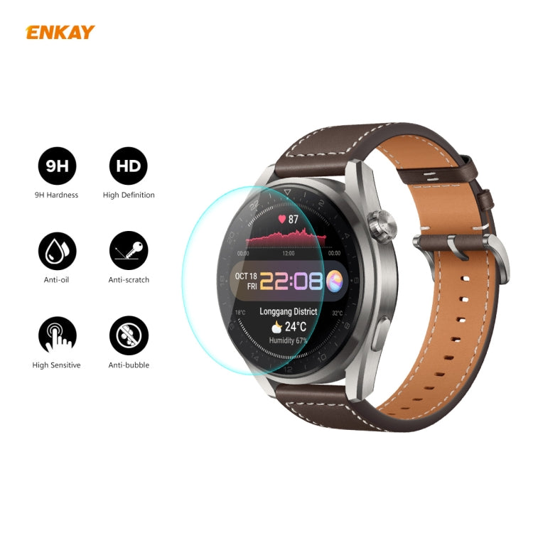 5 PCS For Huawei WATCH 3 Pro 48mm ENKAY Hat-Prince 0.2mm 9H 2.15D Curved Edge Tempered Glass Screen Protector Watch Film - Screen Protector by ENKAY | Online Shopping UK | buy2fix
