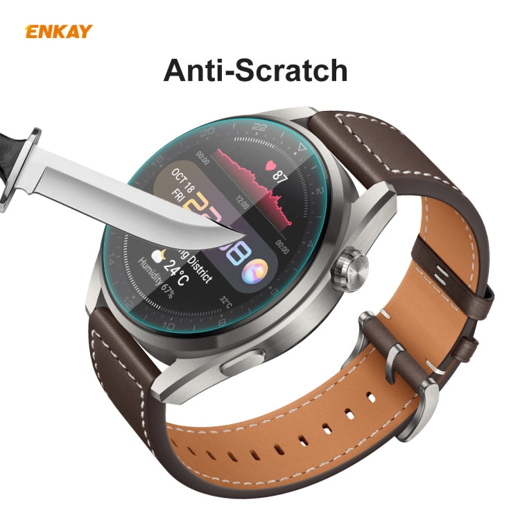 5 PCS For Huawei WATCH 3 Pro 48mm ENKAY Hat-Prince 0.2mm 9H 2.15D Curved Edge Tempered Glass Screen Protector Watch Film - Screen Protector by ENKAY | Online Shopping UK | buy2fix