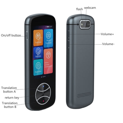 V10 3.0 inch Touch Screen Smart Translator 107 Languages with Offline Translation / Photo Translation(Gray) -  by buy2fix | Online Shopping UK | buy2fix