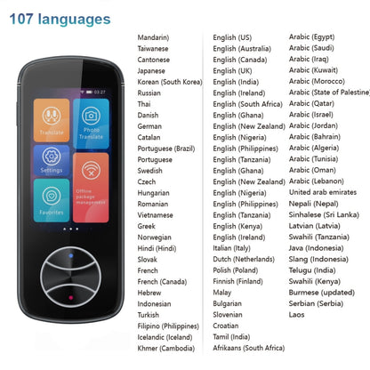 V10 3.0 inch Touch Screen Smart Translator 107 Languages with Offline Translation / Photo Translation(Gray) -  by buy2fix | Online Shopping UK | buy2fix