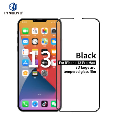 For iPhone 13 Pro Max PINWUYO 9H 3D Curved Full Screen Explosion-proof Tempered Glass Film (Black) - iPhone 13 Pro Max Tempered Glass by PINWUYO | Online Shopping UK | buy2fix