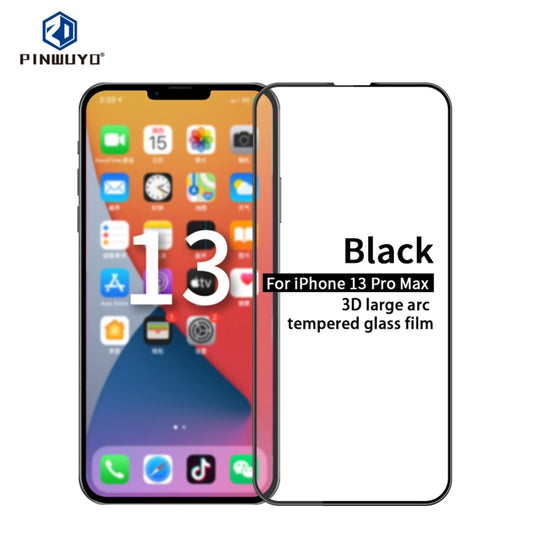 For iPhone 13 Pro Max PINWUYO 9H 3D Curved Full Screen Explosion-proof Tempered Glass Film (Black) - iPhone 13 Pro Max Tempered Glass by PINWUYO | Online Shopping UK | buy2fix