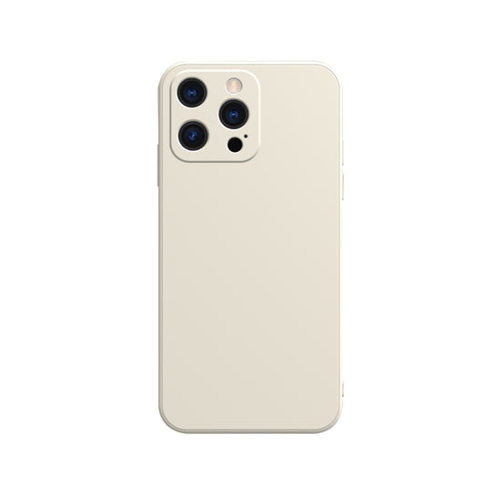 For iPhone 13 Pro Max Solid Color Cube Straight Edge Liquid Silicone Case (White) - iPhone 13 Pro Max Cases by buy2fix | Online Shopping UK | buy2fix