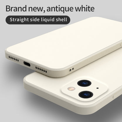 For iPhone 13 Pro Max Solid Color Cube Straight Edge Liquid Silicone Case (White) - iPhone 13 Pro Max Cases by buy2fix | Online Shopping UK | buy2fix