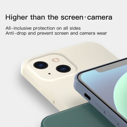 For iPhone 13 Pro Max Solid Color Cube Straight Edge Liquid Silicone Case (White) - iPhone 13 Pro Max Cases by buy2fix | Online Shopping UK | buy2fix