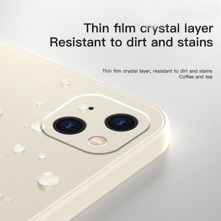 For iPhone 13 Pro Max Solid Color Cube Straight Edge Liquid Silicone Case (White) - iPhone 13 Pro Max Cases by buy2fix | Online Shopping UK | buy2fix