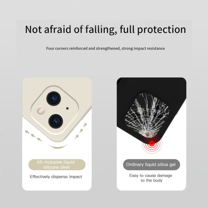 For iPhone 13 Pro Max Solid Color Cube Straight Edge Liquid Silicone Case (White) - iPhone 13 Pro Max Cases by buy2fix | Online Shopping UK | buy2fix