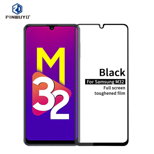 For Samsung Galaxy M32 PINWUYO 9H 2.5D Full Screen Tempered Glass Film(Black) - Galaxy Tempered Glass by PINWUYO | Online Shopping UK | buy2fix
