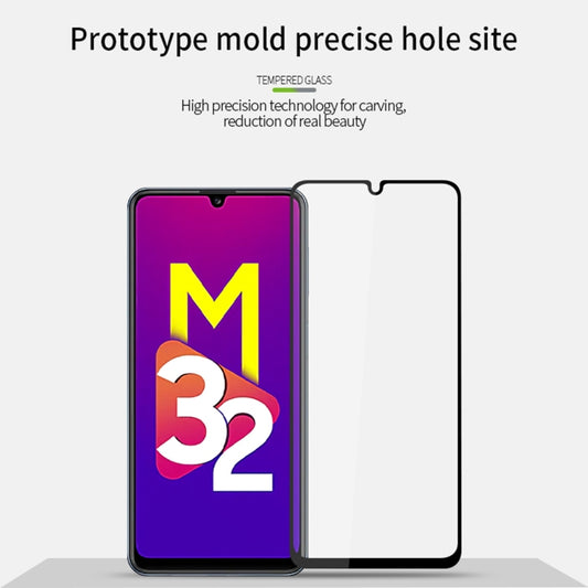 For Samsung Galaxy M32 PINWUYO 9H 2.5D Full Screen Tempered Glass Film(Black) - Galaxy Tempered Glass by PINWUYO | Online Shopping UK | buy2fix