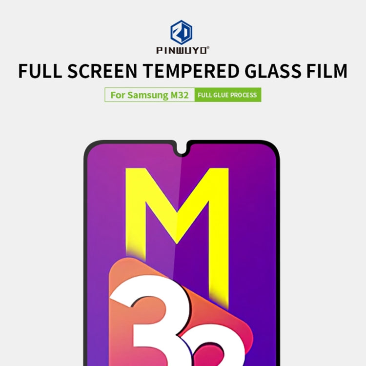 For Samsung Galaxy M32 PINWUYO 9H 2.5D Full Screen Tempered Glass Film(Black) - Galaxy Tempered Glass by PINWUYO | Online Shopping UK | buy2fix