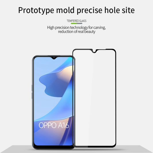 For OPPO A16 PINWUYO 9H 2.5D Full Screen Tempered Glass Film(Black) - OPPO Tempered Glass by PINWUYO | Online Shopping UK | buy2fix