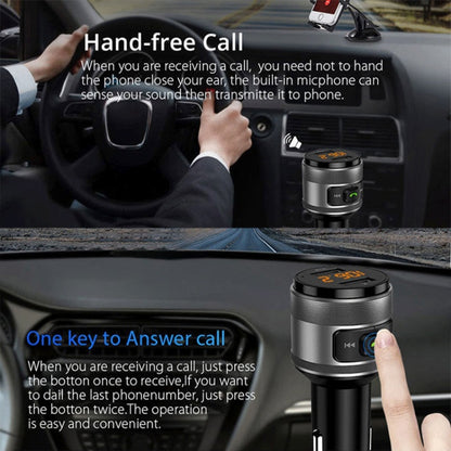 C57 QC3.0 Wireless FM Transmitter Fast Car Charger Bluetooth 5.0 Hands-free Car Modulator USB Flash Memory MP3 Player - Bluetooth Car Kits by buy2fix | Online Shopping UK | buy2fix
