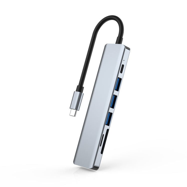 7 In 1 HDMI+SD/TF+USB2.0x2+USB3.0+PD to Type-C HUB Docking Station - USB HUB by buy2fix | Online Shopping UK | buy2fix