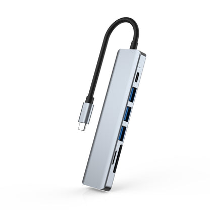 7 In 1 HDMI+SD/TF+USB2.0x2+USB3.0+PD to Type-C HUB Docking Station - USB HUB by buy2fix | Online Shopping UK | buy2fix