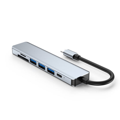 7 In 1 HDMI+SD/TF+USB2.0x2+USB3.0+PD to Type-C HUB Docking Station - USB HUB by buy2fix | Online Shopping UK | buy2fix
