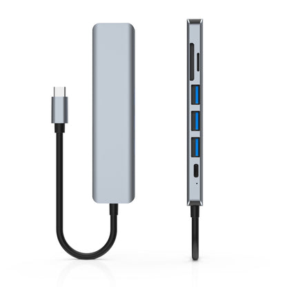 7 In 1 HDMI+SD/TF+USB2.0x2+USB3.0+PD to Type-C HUB Docking Station - USB HUB by buy2fix | Online Shopping UK | buy2fix