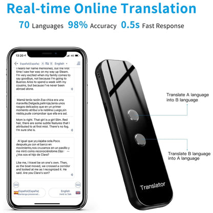 G6 Portable Instant Real Time Voice Translator Multi Language Voice Personal Travel Assistant Translator(Gray) -  by buy2fix | Online Shopping UK | buy2fix