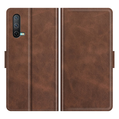 For OnePlus Nord CE 5G Dual-side Magnetic Buckle Horizontal Flip Leather Case with Holder & Card Slots & Wallet(Brown) - OnePlus Cases by buy2fix | Online Shopping UK | buy2fix