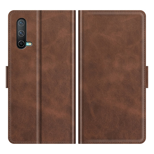 For OnePlus Nord CE 5G Dual-side Magnetic Buckle Horizontal Flip Leather Case with Holder & Card Slots & Wallet(Brown) - OnePlus Cases by buy2fix | Online Shopping UK | buy2fix