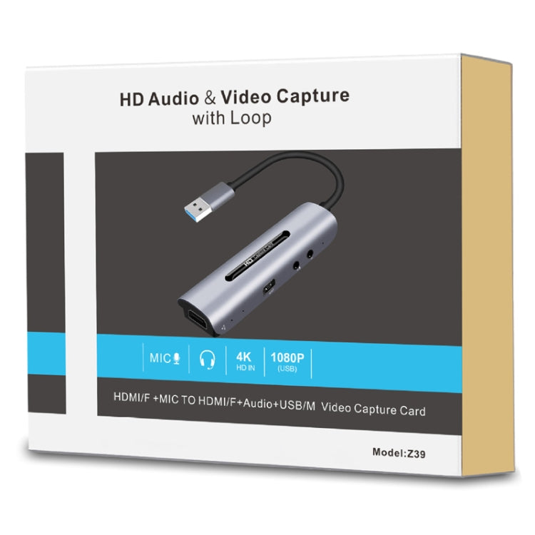 Z39 HDMI / F + Microphone HDMI / F + Audio + USB 4K Capture Card, Support Windows Android Linux and MacOS Etc - Video Capture Solutions by buy2fix | Online Shopping UK | buy2fix