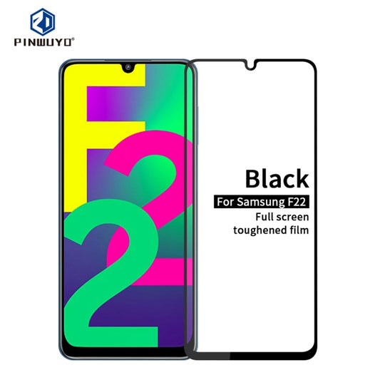 For Samsung Galaxy F22 PINWUYO 9H 2.5D Full Screen Tempered Glass Film(Black) - Galaxy Tempered Glass by PINWUYO | Online Shopping UK | buy2fix