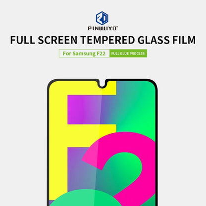 For Samsung Galaxy F22 PINWUYO 9H 2.5D Full Screen Tempered Glass Film(Black) - Galaxy Tempered Glass by PINWUYO | Online Shopping UK | buy2fix