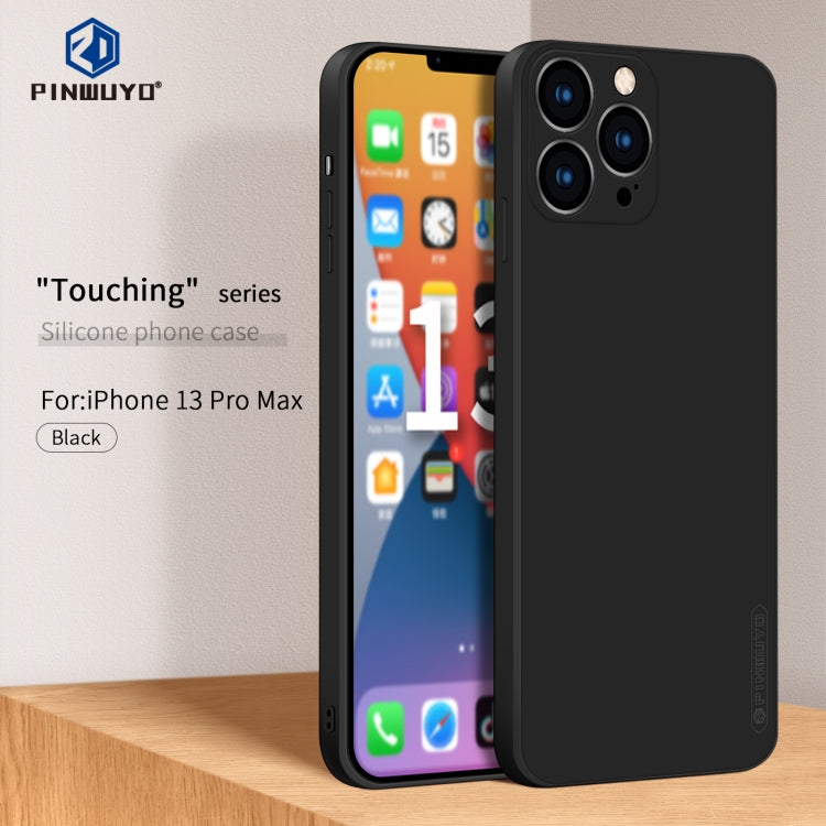 For iPhone 13 Pro Max PINWUYO Touching Series Liquid Silicone TPU Shockproof Case (Black) - iPhone 13 Pro Max Cases by PINWUYO | Online Shopping UK | buy2fix