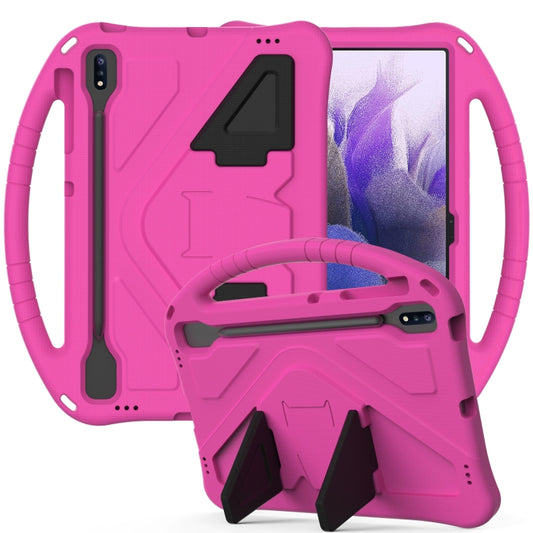 For Samsung Galaxy S7 FE T730 / T736 EVA Flat Anti Falling Protective Case Shell with Holder(RoseRed) - Other Galaxy Tab PC by buy2fix | Online Shopping UK | buy2fix