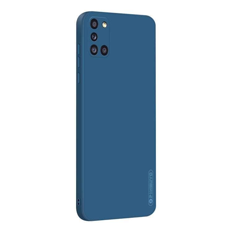 For Samsung Galaxy A31 PINWUYO Touching Series Liquid Silicone TPU Shockproof Case(Blue) - Galaxy Phone Cases by PINWUYO | Online Shopping UK | buy2fix