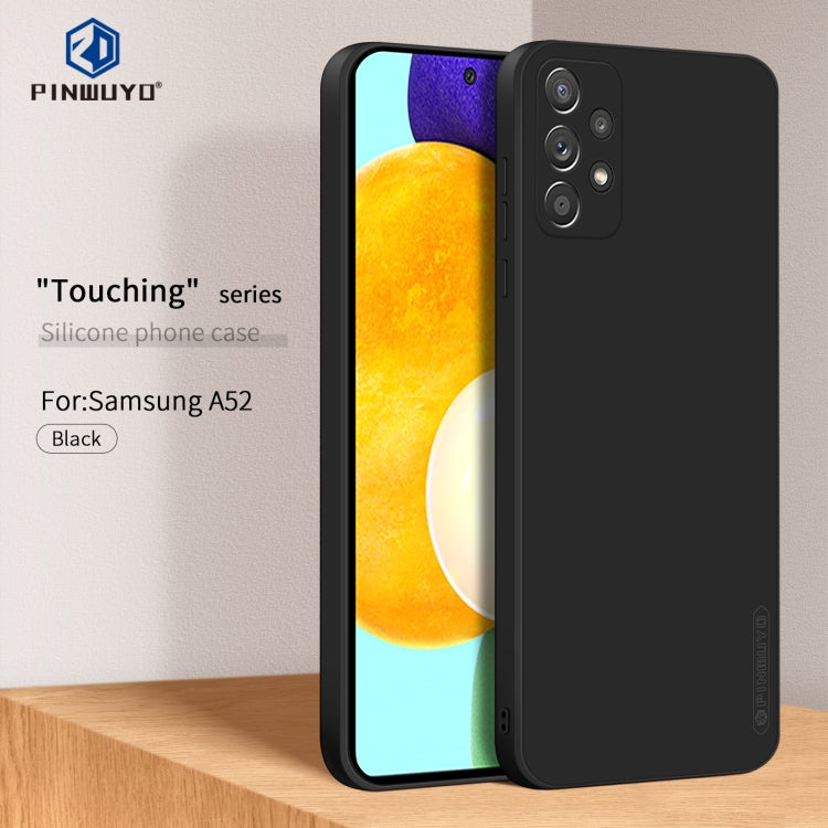 For Samsung Galaxy A52 4G/5G PINWUYO Touching Series Liquid Silicone TPU Shockproof Case(Black) - Galaxy Phone Cases by PINWUYO | Online Shopping UK | buy2fix