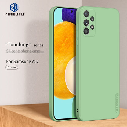 For Samsung Galaxy A52 4G/5G PINWUYO Touching Series Liquid Silicone TPU Shockproof Case(Green) - Galaxy Phone Cases by PINWUYO | Online Shopping UK | buy2fix