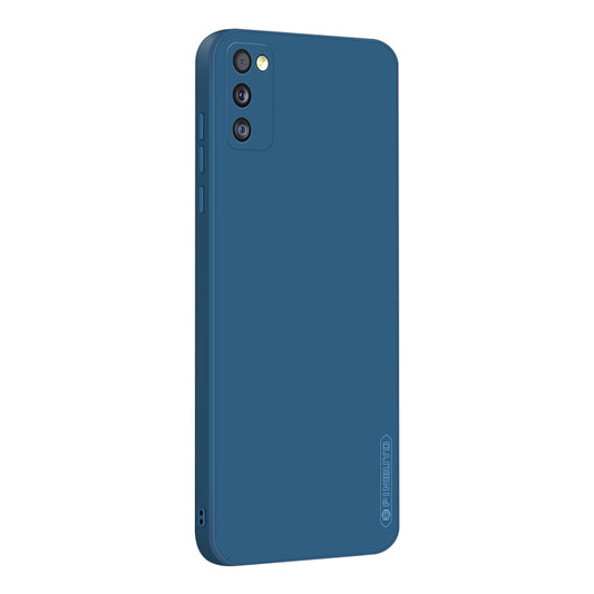 For Samsung Galaxy A41 PINWUYO Touching Series Liquid Silicone TPU Shockproof Case(Blue) - Galaxy Phone Cases by PINWUYO | Online Shopping UK | buy2fix