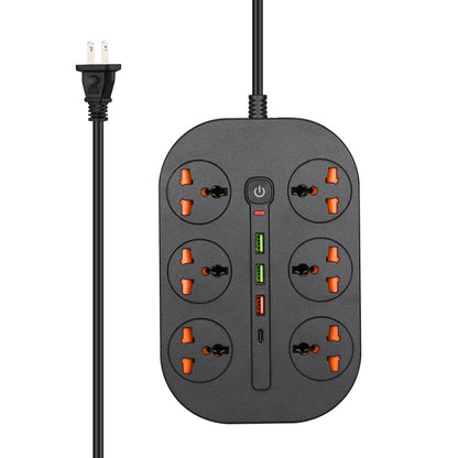 T21 PD3.0 + QC3.0 Multi Hole Row Plug 3000W High Power Socket, US Plug(Black) - Extension Socket by buy2fix | Online Shopping UK | buy2fix