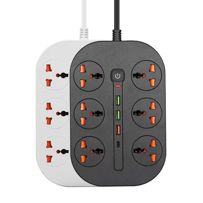 T21 PD3.0 + QC3.0 Multi Hole Row Plug 3000W High Power Socket, UK Plug(White) - Extension Socket by buy2fix | Online Shopping UK | buy2fix