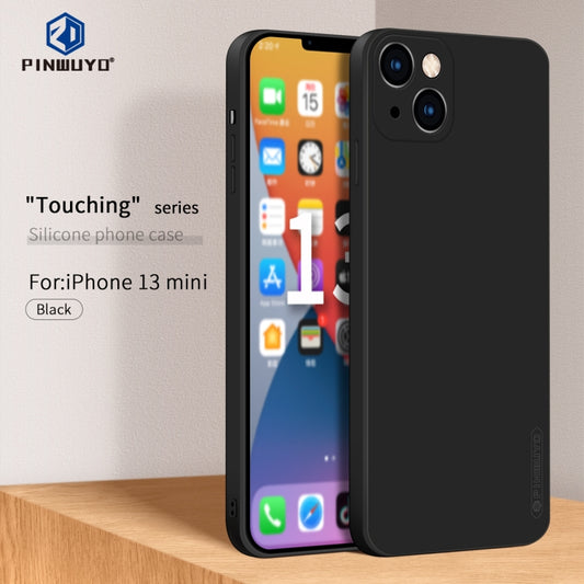 For iPhone 13 mini PINWUYO Touching Series Liquid Silicone TPU Shockproof Case (Black) - iPhone 13 mini Cases by PINWUYO | Online Shopping UK | buy2fix